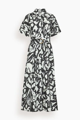 Blair Dress in Black/Ecru