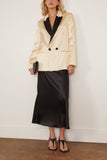 Forte Forte Contemporary Duchess Block Color Tuxedo Jacket in Ivory