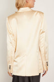Forte Forte Contemporary Duchess Block Color Tuxedo Jacket in Ivory