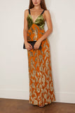 Forte Forte Velvet Slip Dress in Saffron