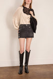 Isabel Marant Azare Satin Top in Champagne