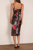 Staud Evangeline Silk Midi Dress in Butterfly Fuchsia