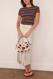 Staud Easy Cashmere Tee in Savoy Stripe