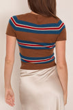 Staud Easy Cashmere Tee in Savoy Stripe