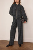 Staud Eugene Jacket in Ink Blue Plaid