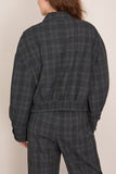 Staud Eugene Jacket in Ink Blue Plaid