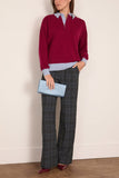 Staud Denali Pant in Ink Blue Plaid