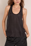 Staud Lynelle Silk Tank in Black