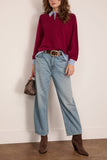 Staud Michael Cashmere Sweater in Crimson