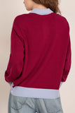 Staud Michael Cashmere Sweater in Crimson