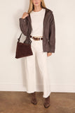 Staud Gondola Leather Jacket in Earth