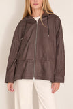Staud Gondola Leather Jacket in Earth