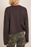 Askk NY Cropped Long Sleeve Printed Tee in Boring