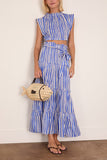 Lemlem Muna Ruched Crop Top in Qeba Blue