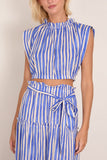 Lemlem Muna Ruched Crop Top in Qeba Blue