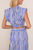 Lemlem Muna Ruched Crop Top in Qeba Blue