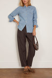Nili Lotan Travis Chambray Shirt in Indigo Chambray