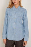 Nili Lotan Travis Chambray Shirt in Indigo Chambray