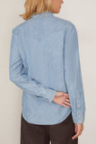 Nili Lotan Travis Chambray Shirt in Indigo Chambray