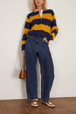 Nili Lotan Rashida Rugby Sweater in Navy/Amber Stripe