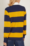 Nili Lotan Rashida Rugby Sweater in Navy/Amber Stripe