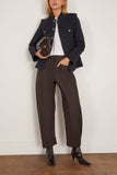 Nili Lotan Shon Wool Pant in Brown Herringbone