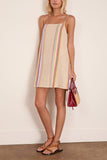 Staud Laura Linen Mini Dress in Day Trip Stripe