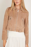 Staud Hugo Suede Jacket in Dune