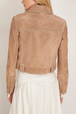 Staud Hugo Suede Jacket in Dune