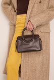 Staud Maude Mini Carryall in Espresso Snake