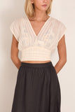 Lemlem Alia Plunge Top in Lacee Cream