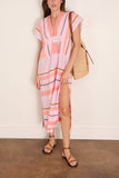 Lemlem Gasira V-Neck Dress in Kiremiti Pink