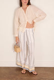 Lemlem Mita Button Up Blouse in Lacee Cream