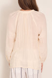 Lemlem Mita Button Up Blouse in Lacee Cream