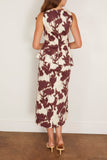 Amir Taghi Danielle Dress in Ecru/Burgundy