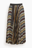 Sacai Horizontal Stripe Skirt in Brown/Beige