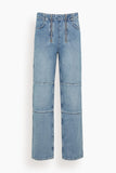 Tibi Classic Wash Denim Fischer Jean in Classic Blue