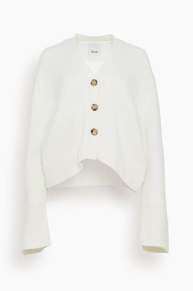 Allude Sweaters V Cardigan in Ivory