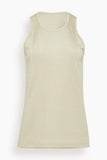 Tibi Stretch Luxe Rib Tank Top in Taupe
