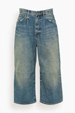 R13 Pants Crop Wideleg Jean in Clinton Blue