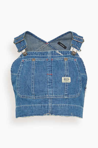 Overall Bib Bustier in Noise Blue