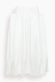 Tibi Compact Poplin Pinch Pleat Full Skirt in White