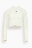 MM6 Maison Margiela Tops Cropped Long Sleeved Top in Dirty White Cropped Long Sleeved Top in Dirty White