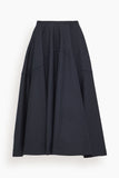 Bite Studios Maxime Pinstriped Wool Skirt in Dark Navy