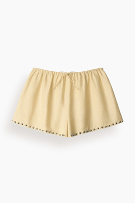 Paddle Linen Short in Butter Studs