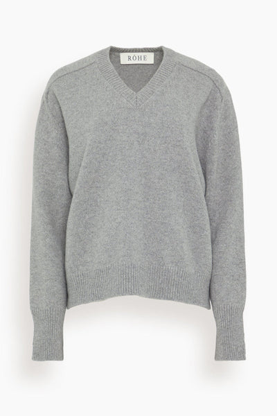 Sleeve Wrap Jumper in Mid Grey Melange