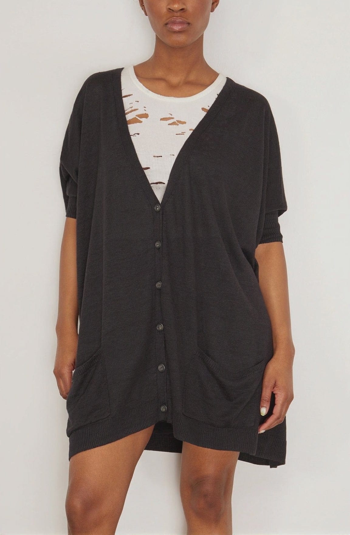 R13 Casual Dresses Boxy Cardigan Dress in Black R13 Boxy Cardigan Dress in Black