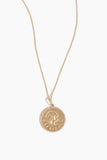 Stoned Fine Jewelry Capricorn Zodiac Necklace with Diamonds in 14k Yellow Gold