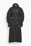 Lanvin Bi-Material Trench Coat in Black