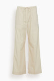 Toteme Pants Cotton Drawstring Trousers in Stone